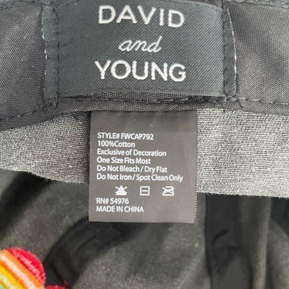 LGBT PRIDE DAVID AND YOUNG GREY EMBROIDERED RAINBOW HEART HAT, ONE SIZE - Picture 3 of 3